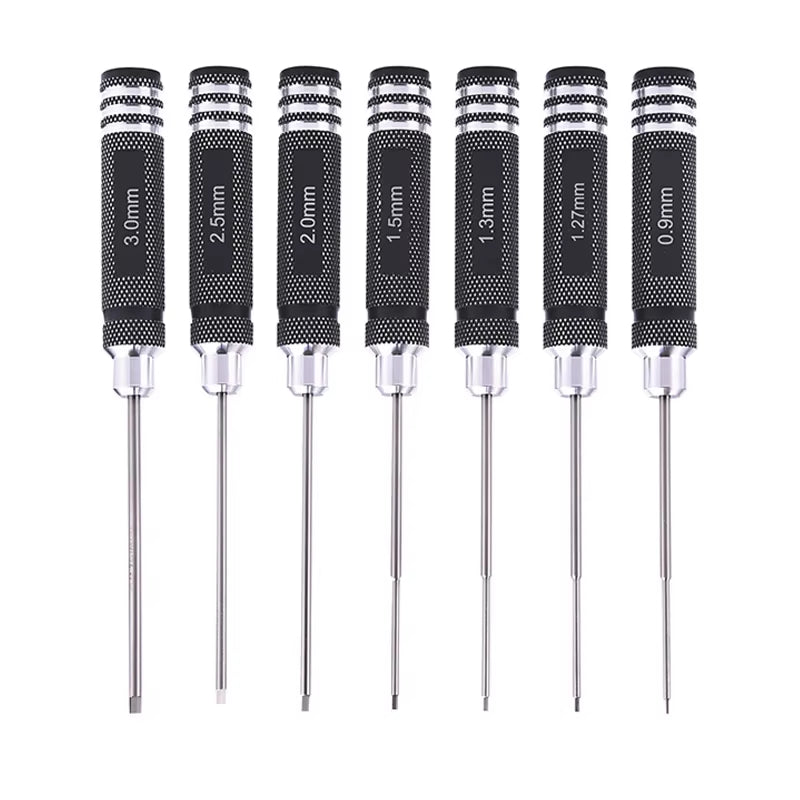 7Pcs Titanium Plating Mini Precision Hex Screwdriver Tool Set Allen Driver for RC Helicopter Drone Aircraft Model Repair Tools