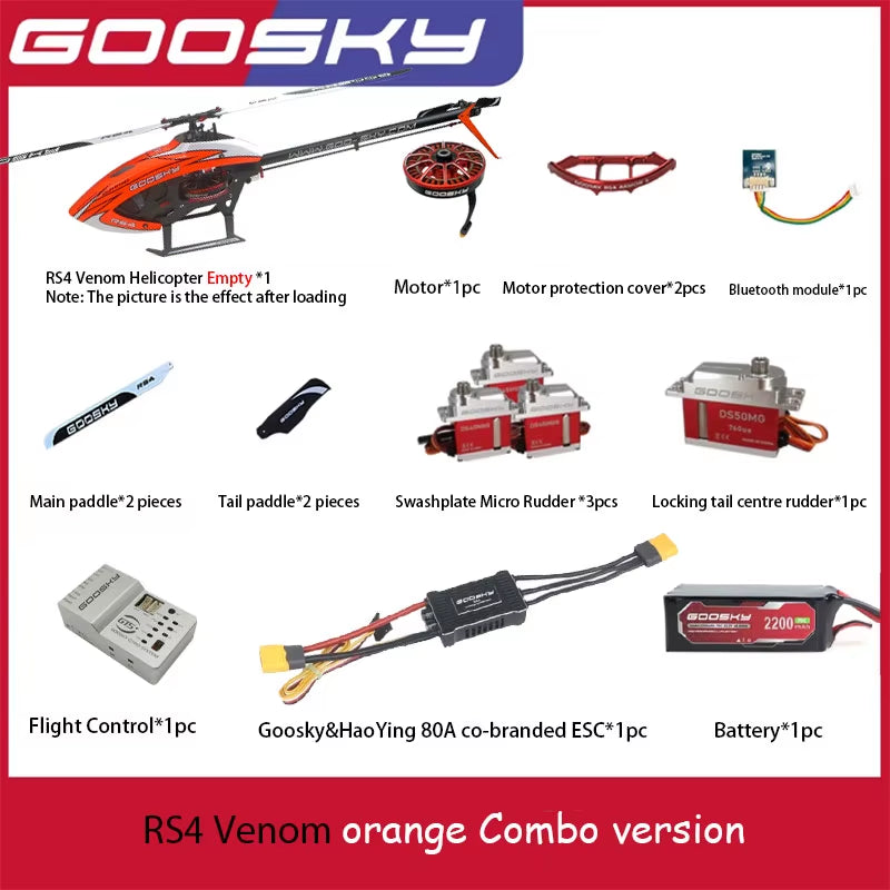 Rc Helicopter Remote Control Aircraft Airplane Men Children Toy Radio Flying Wireless Professional Goosky RS4 Venom Combo KIT