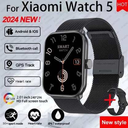 For Xiaomi Watch 5 Global Version Men Women HD AMOLED Screen Heart Rate Bluetooth Call GPS Track Waterproof Sports Smart Watch
