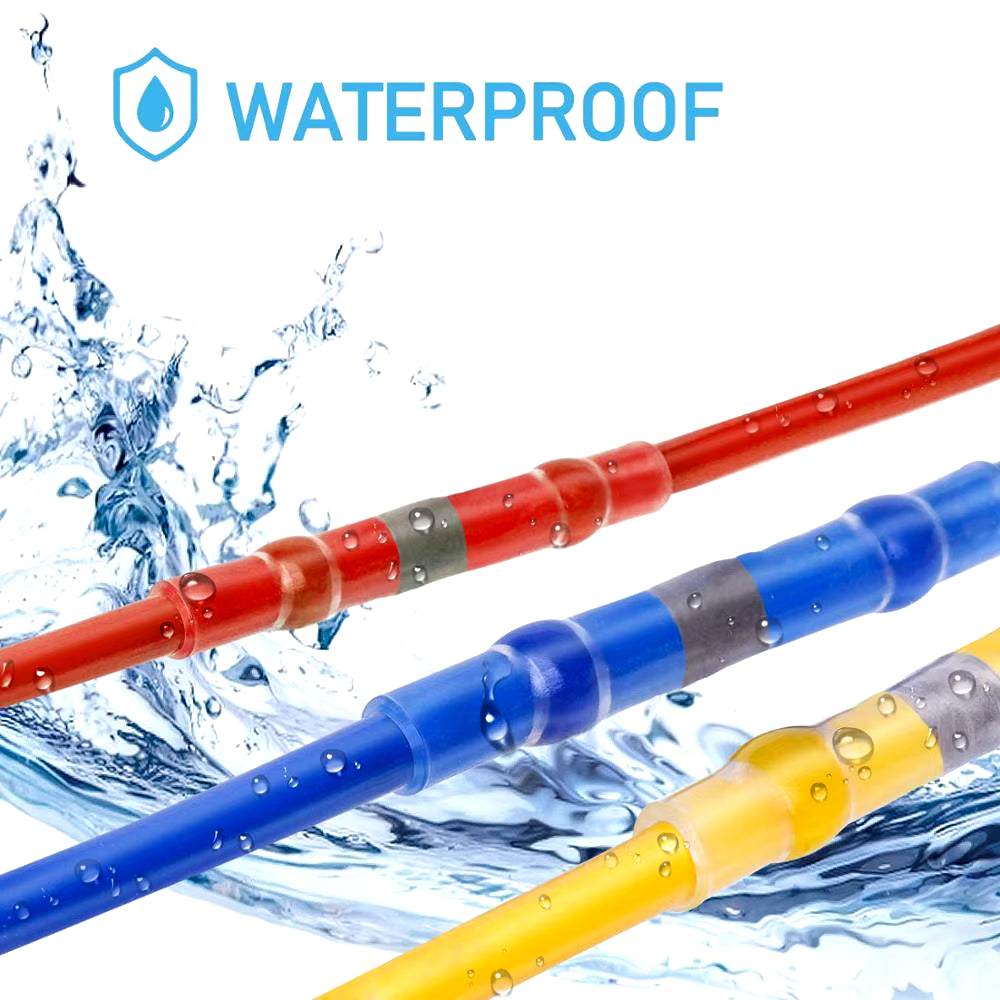 50-1000Pcs Solder Seal Wire Connectors Heat Shrink Solder Butt Insulated Connectors Solder Connector Kit Automotive Marine