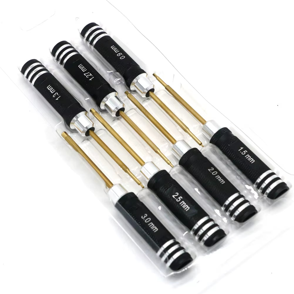 7Pcs Titanium Plating Mini Precision Hex Screwdriver Tool Set Allen Driver for RC Helicopter Drone Aircraft Model Repair Tools