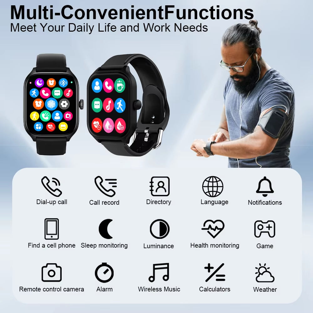 New H9 Men'S and Women'S Smartwatch 2025 Sports Smartwatch DIY Surface Bluetooth Talking Smartwatch for Android IOS