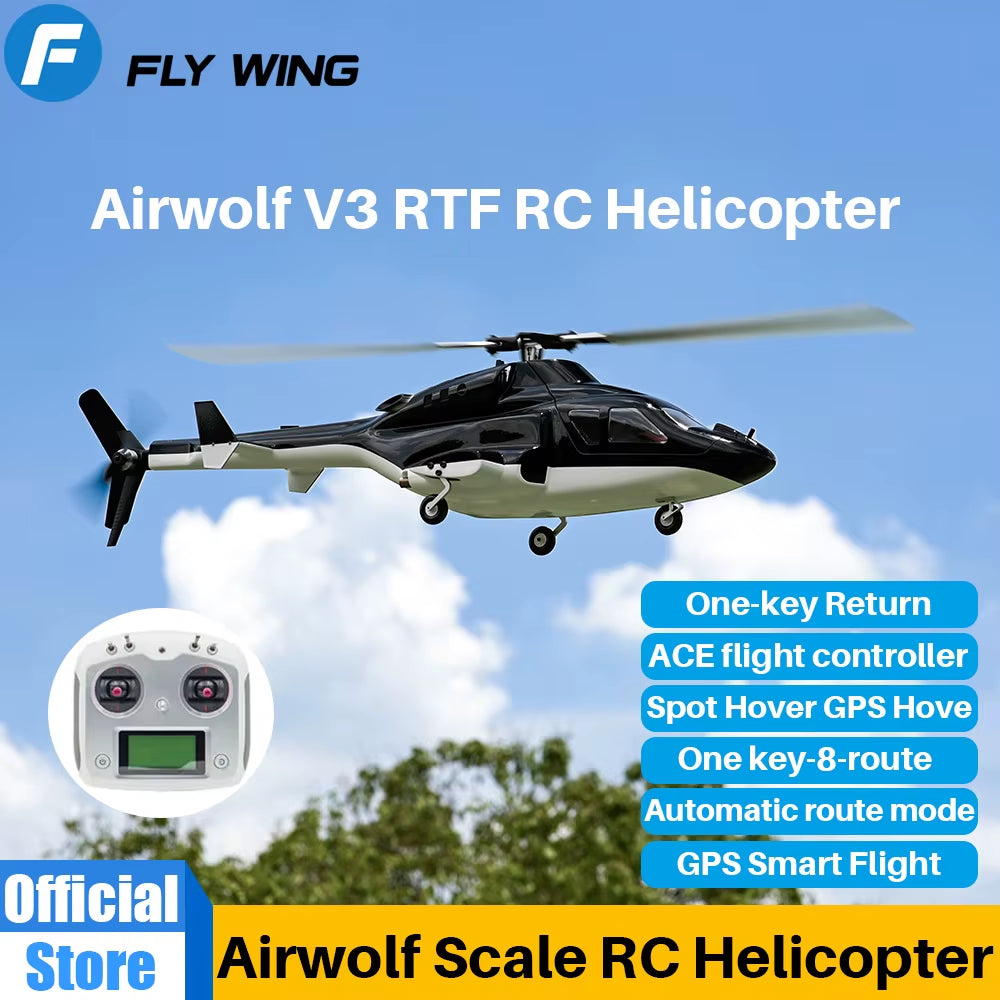Airwolf V3 Scale Helicopter H2 ACE Flight Control 450 Class Gps Airwolf 6CH Fw450 Airwolf Rc Helicopter One Click Return