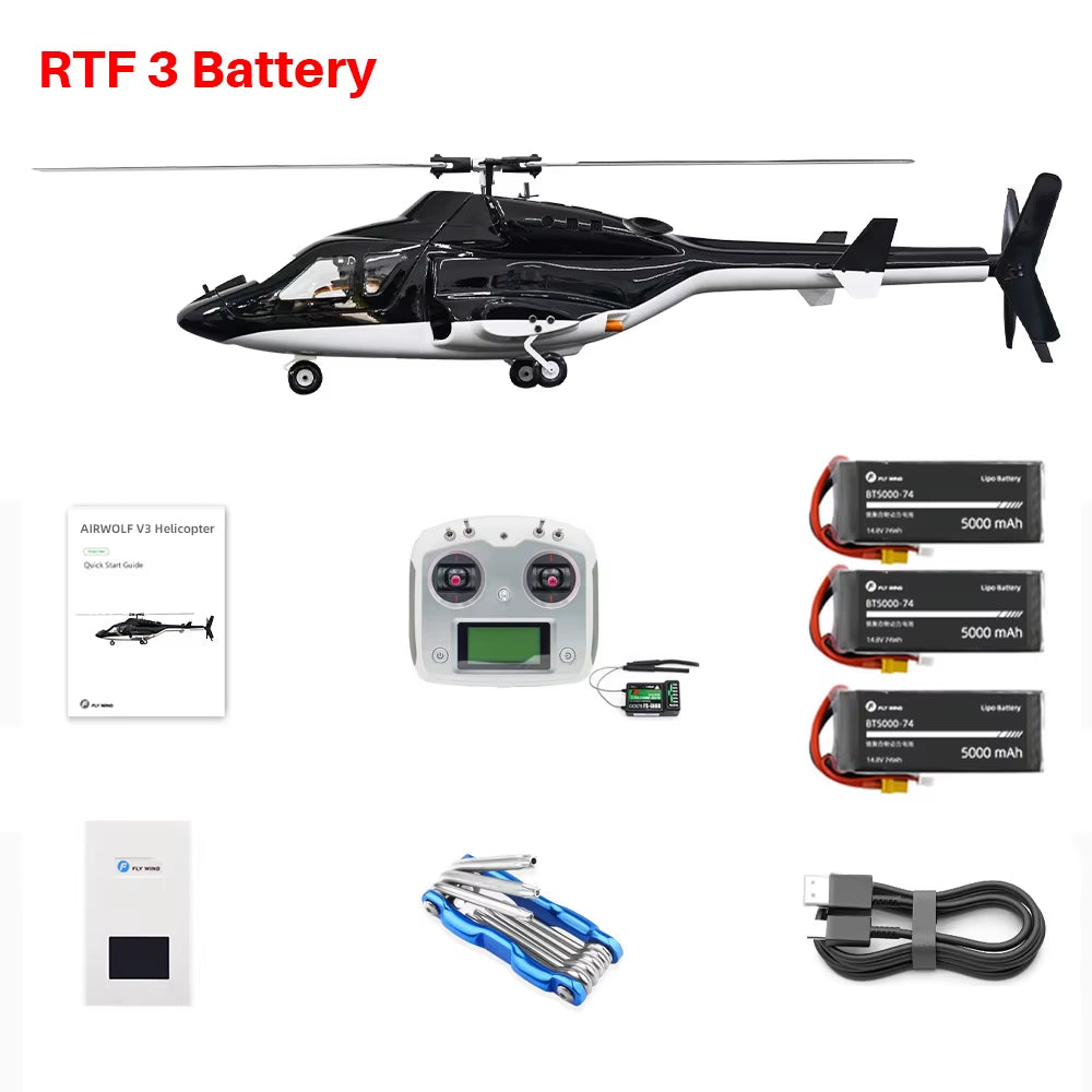 Airwolf V3 Scale Helicopter H2 ACE Flight Control 450 Class Gps Airwolf 6CH Fw450 Airwolf Rc Helicopter One Click Return