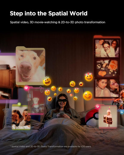 [2025 New]  Air 3S XR Glasses - AR Glasses 201" 120Hz FHD Hueview Eye-Care Video Display, Smart Gaming Glasses for Iphone 16,15/Android/Mac/Switch/Ps5/Steamdeck.