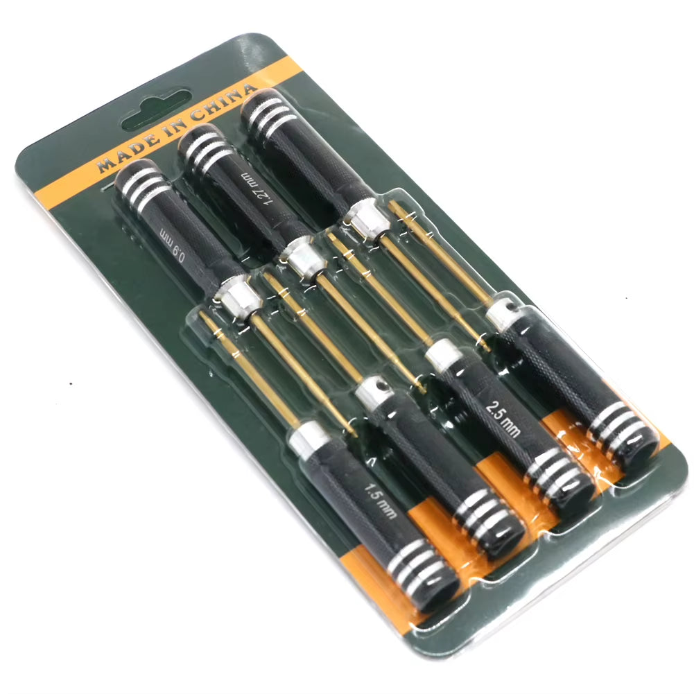 7Pcs Titanium Plating Mini Precision Hex Screwdriver Tool Set Allen Driver for RC Helicopter Drone Aircraft Model Repair Tools