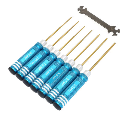 7Pcs Titanium Plating Mini Precision Hex Screwdriver Tool Set Allen Driver for RC Helicopter Drone Aircraft Model Repair Tools