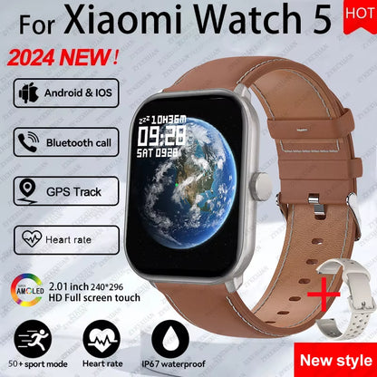 For Xiaomi Watch 5 Global Version Men Women HD AMOLED Screen Heart Rate Bluetooth Call GPS Track Waterproof Sports Smart Watch