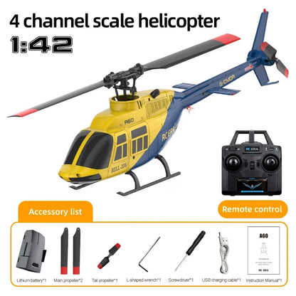 A60 4CH RC Helicopter 1/42 RC EAR RTF 2.4G Remote Control Helicopter Optical Flow Localization Altitude Hold Aircraft Model