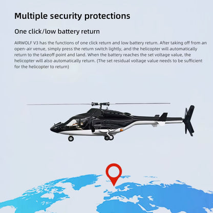 Airwolf V3 Scale Helicopter H2 ACE Flight Control 450 Class Gps Airwolf 6CH Fw450 Airwolf Rc Helicopter One Click Return