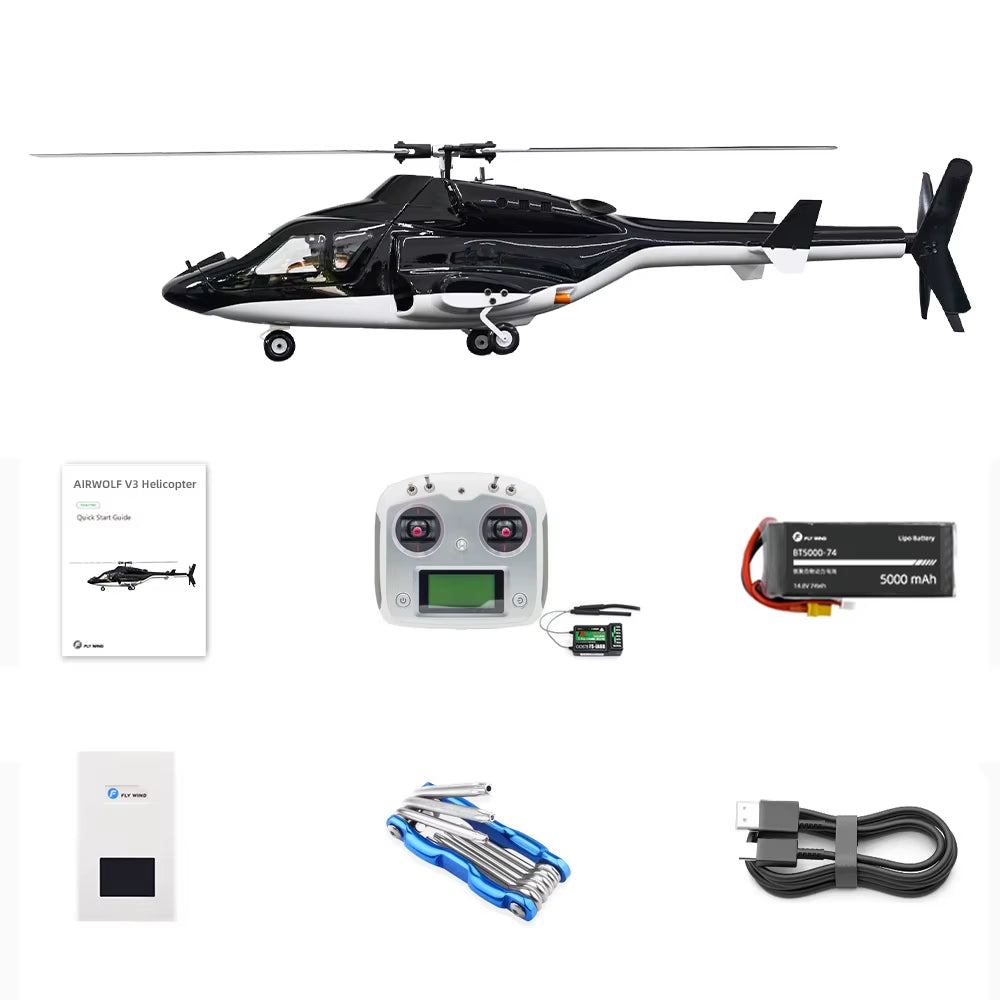 Airwolf V3 Scale Helicopter H2 ACE Flight Control 450 Class Gps Airwolf 6CH Fw450 Airwolf Rc Helicopter One Click Return
