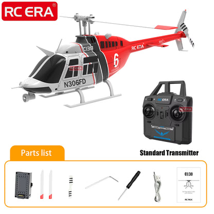C138 BELL 206 Jet Ranger 6-Axis Gyro Stabilized Altitude Hold 4Ch RC Helicopter Aircraft Hobby for Adults -RTF